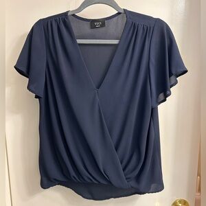 Vici Top Blouse Navy Blue Size Small